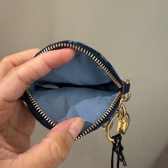 Coach CZ256 Circular Coin Pouch Bag Charm In Signature Denim - Picture 5 of 6